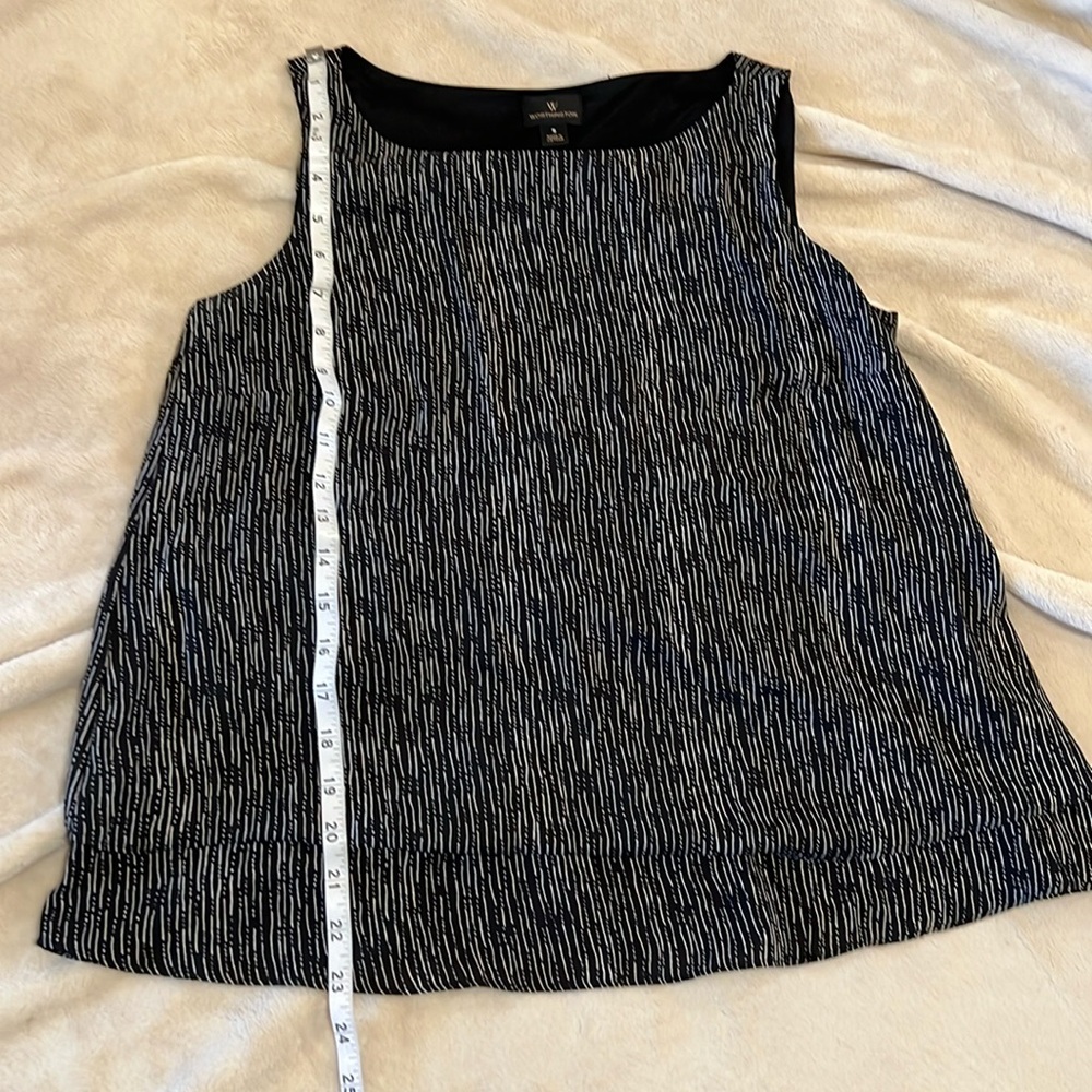 Worthington Black Patterned Flowy Blouse Tank